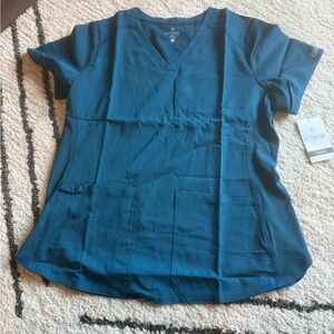 NWT Caribbean blue med couture scrub top